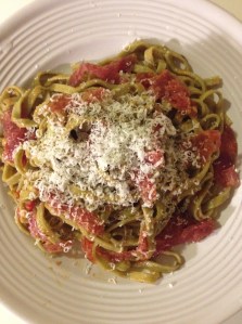 pasta with salami