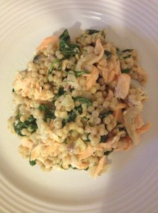 couscous salmon salad with dill and dijon dressing