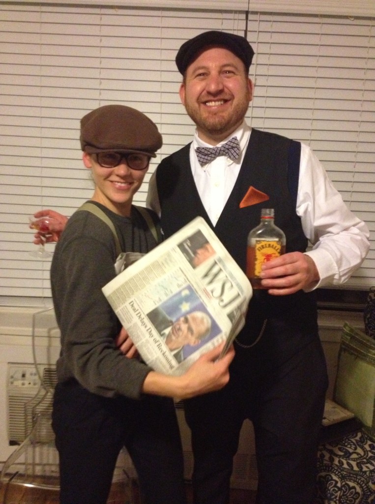 Costume Contest Winners: Cait as a newsie and Gaines looking quite dapper, right down to the pocketwatch
