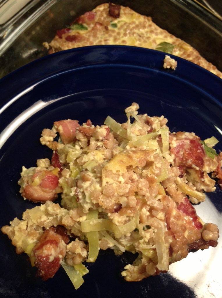 leek bacon cous cous casserole2