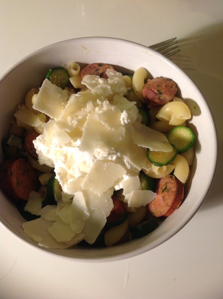 Pasta with Sausage, Zucchini, and Ricotta