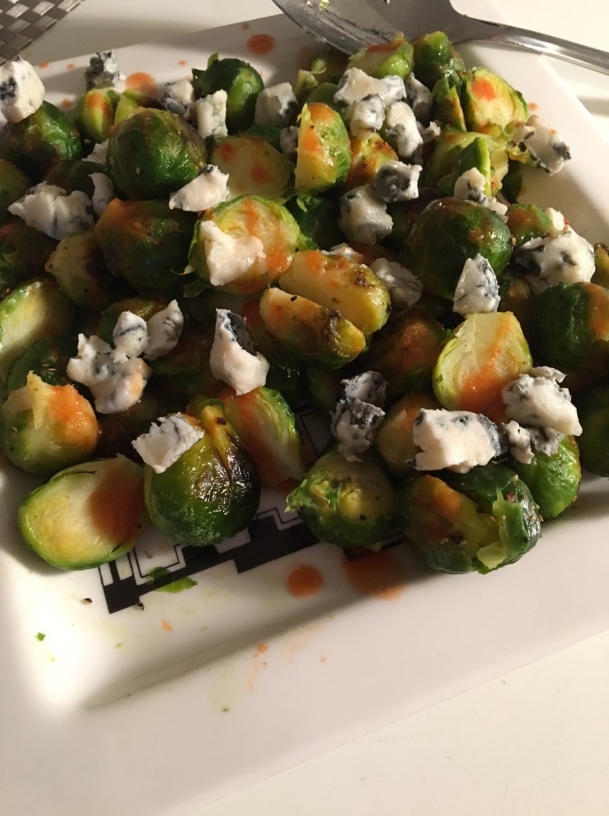 buffalo brussels sprouts with blue cheese1