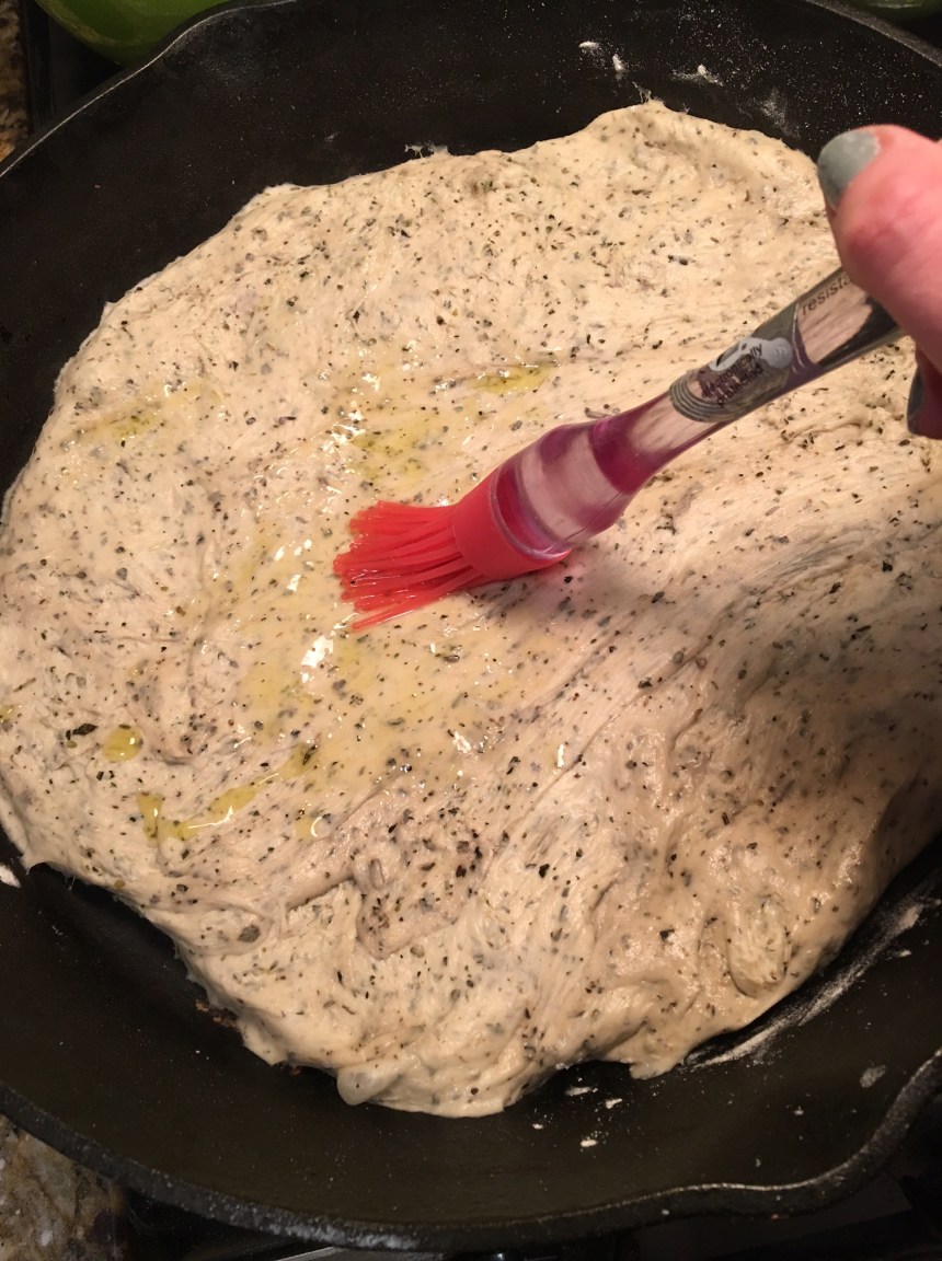 sausage broccoli and onion skillet pizza5