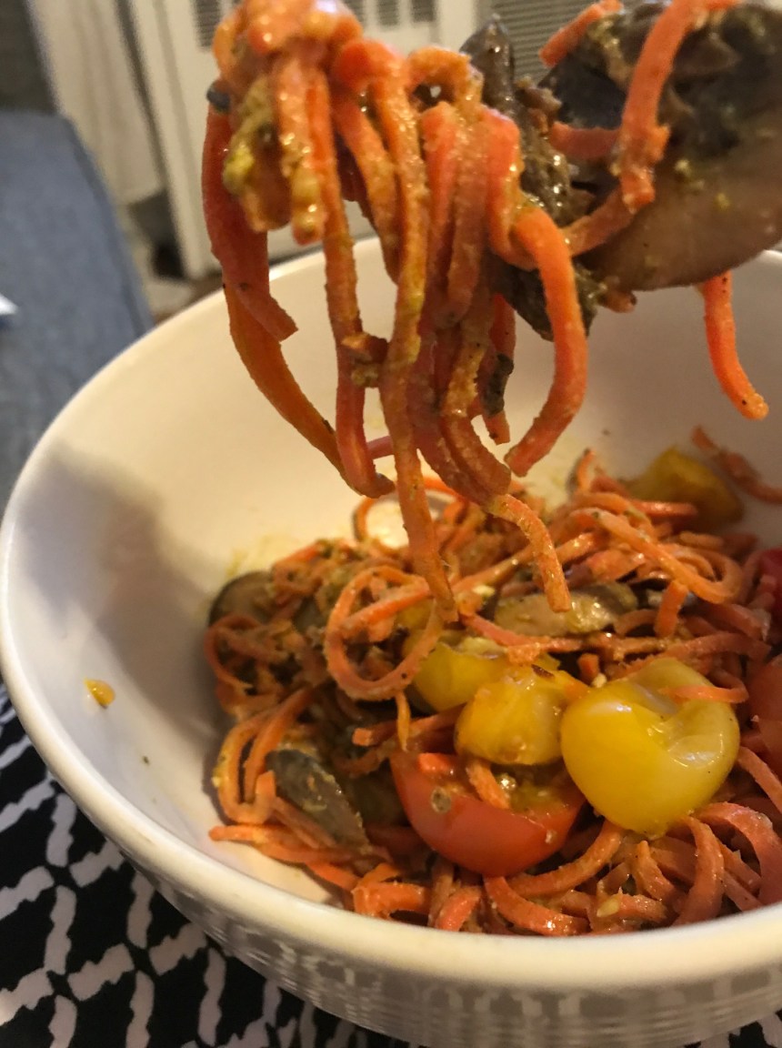 carrot pasta with creamy pesto8