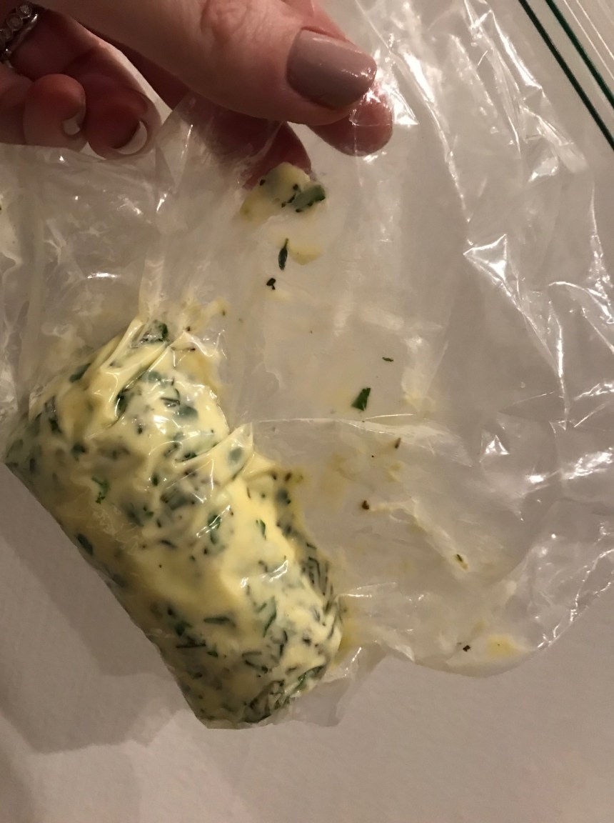 Pasta with herb butter, cremini, and asparagus3