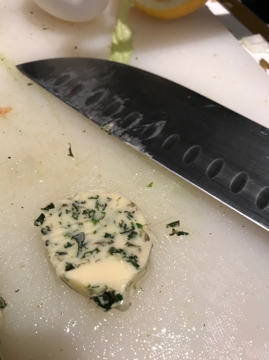 Pasta with herb butter, cremini, and asparagus4