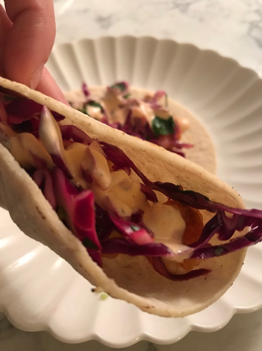 Shrimp tacos with slaw and sriracha ranch6